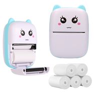 Extralink Set | Thermal printer EPP-002 Blue + Plain thermal paper 5 rolls |, EXTRALINK