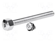 Pin; M16; steel; Plating: zinc; Thread len: 125mm; Spanner: 22mm FATH