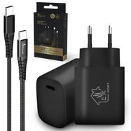 Extralink Smart Life | USB Type-C to Type-C cable set 200cm Black + 18W PD3.0 charger | Black, EXTRALINK