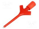 Clip-on probe; pincers type; 2A; 60VDC; red; Grip capac: max.3.5mm HIRSCHMANN T&M