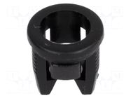 LED holder; 5mm; one-piece; black; UL94V-2; L: 8mm; polyamide FIX&FASTEN