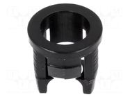 LED holder; 5mm; one-piece; black; UL94V-2; L: 8mm; polyamide FIX&FASTEN