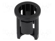 LED holder; 5mm; one-piece; black; UL94V-2; L: 9.8mm; polyamide FIX&FASTEN