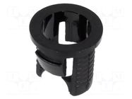 LED holder; 5mm; one-piece; black; UL94V-2; L: 7.1mm; polyamide FIX&FASTEN