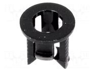 LED holder; 3mm; one-piece; black; UL94V-2; L: 5.6mm; polyamide FIX&FASTEN