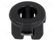 LED holder; 3mm; one-piece; black; UL94V-2; L: 4.8mm; polyamide FIX&FASTEN