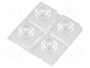 LED lens; square; transparent; 25÷32°; H: 8.5mm; Body dim: 50x50mm LEDIL
