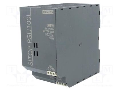Power supply: switched-mode; for DIN rail; 240W; 24VDC; 10A; DIN SIEMENS 6EP1334-1LB00