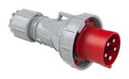 CONN, MAIN PLUG, 3P+N+E, 63A, 400V, RED