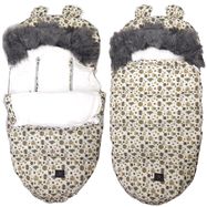 Extralink Infant Sleeping Bag for Stroller, Car Seat, Sledge with Ears, Faux Fur Insulated, 100cm Leaves, EXTRALINK