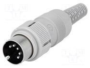 Connector: DIN; plug; male; PIN: 5; Layout: 180°; straight; for cable HIRSCHMANN