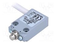 Limit switch; pin plunger Ø8mm; NO + NC; 5A; max.240VAC; lead 1m POKÓJ