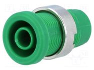 Connector: 4mm banana; socket; 25A; 1kV; green; nickel plated ELECTRO-PJP