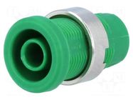 Connector: 4mm banana; socket; 25A; 1kV; green; nickel plated ELECTRO-PJP