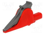 Crocodile clip; 36A; red; Grip capac: max.41mm; Socket size: 4mm ELECTRO-PJP