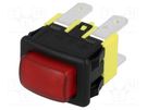 Switch: push-button; Pos: 2; DPST-NO; 16A/250VAC; OFF-ON; red; 230V CANAL ELECTRONIC
