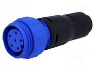 Connector: circular; plug; female; PIN: 6; 125V; w/o contacts; IP68 BULGIN