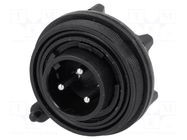 Connector: circular; socket; male; PIN: 3; 12A; 250V; IP68; UL94V-0 BULGIN