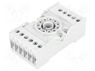 Socket; PIN: 11; 10A; 250VAC; on panel,for DIN rail mounting; grey RELPOL