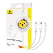 Charging Cable 3w1 Baseus USB to USB-C, USB-M, Lightning 3,5A, 1,1m (White), Baseus