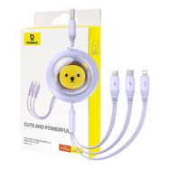 Charging Cable 3w1 Baseus USB to USB-C, USB-M, Lightning 3,5A, 1,1m (purple), Baseus