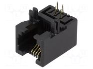 Connector: RJ11; socket; PIN: 4; low profile; gold-plated; 6p4c; THT NINIGI