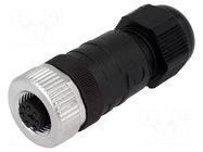 Connector: M12; plug; PIN: 8; female; straight; screw terminal LUMBERG AUTOMATION