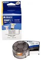 TAPE, 12.7MM X 6.4M, PET, BLACK/WHITE