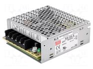 Power supply: switching; for building in,modular; 50W; 5VDC; 10A MEAN WELL