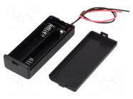 Holder; AAA,R3; Batt.no: 2; cables; 150mm; black COMF
