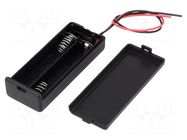 Holder; AAA,R3; Batt.no: 2; cables; 150mm; black COMF