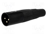 Plug; XLR; male; PIN: 3; straight; for cable; gold-plated NINIGI