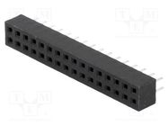 Socket; pin strips; female; PIN: 32; straight; 2mm; THT; 2x16; L2.7mm CONNFLY