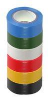 TAPE, PVC, 19MM X 8M, MULTICOLOUR, PK6