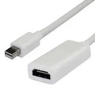MINI DP PLUG TO HDMI SOCKET ADAPTOR, WHT