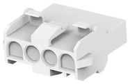 CONNECTOR HOUSING, RCPT, 4POS, 6.35MM