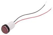 PANEL MOUNT INDICATOR, LED, 17.463MM, RED, 28V