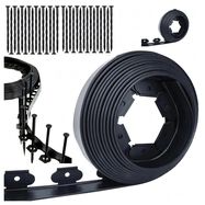 Black Forest Lawn Edging Set, Garden 50x50mm 20m 30 Pegs Black, EXTRALINK