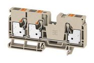 TERMINAL BLOCK, DIN RAIL, 3POS, 6AWG