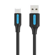 Cable USB-A 2.0 to USB-C Vention COKBC 3A 0,25m (black), Vention