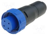 Connector: circular; plug; female; PIN: 4; w/o contacts; for cable BULGIN