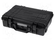 Case; tool case; black; ABS; 420x300x120mm; IP67 NEWBRAND