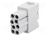 Connector: HDC; module; female; 16A; 400V; Han-Modular®; PIN: 8 HARTING