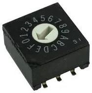 ROTARY CODED SW, HEX, 0.025A, 24V, SMD