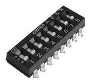DIP SW, SPST, 0.025A, 25VDC, 8POS, SMD