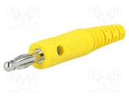 Connector: 4mm banana; plug; 10A; 33VAC; 70VDC; yellow; 0.5mm2 SCHÜTZINGER