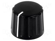 Knob; conical,with pointer; ABS; Øshaft: 6mm; Ø21.5x17.1mm; black SR PASSIVES