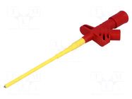 Clip-on probe; pincers type; 6A; red; Grip capac: max.3.5mm; 4mm HIRSCHMANN T&M