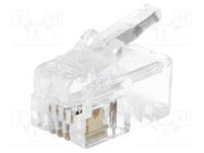 Plug; RJ11; PIN: 4; Layout: 4p4c; for cable; IDC,crimped MH CONNECTORS