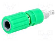 Socket; 4mm banana; 36A; 30VAC; 60VDC; Cutout: Ø6mm; green ELECTRO-PJP